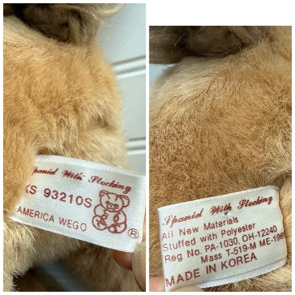Vintage American Wego Stuffed Animal Plush Spaniel Dog 12” Tan Brown 1968